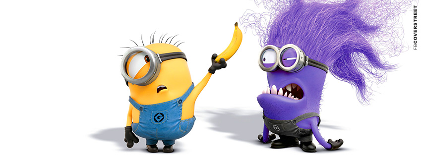 Despicable Me Minion and Purple Animal  Facebook cover