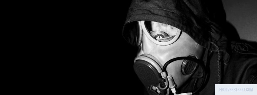 Gas Mask Black and White Facebook cover