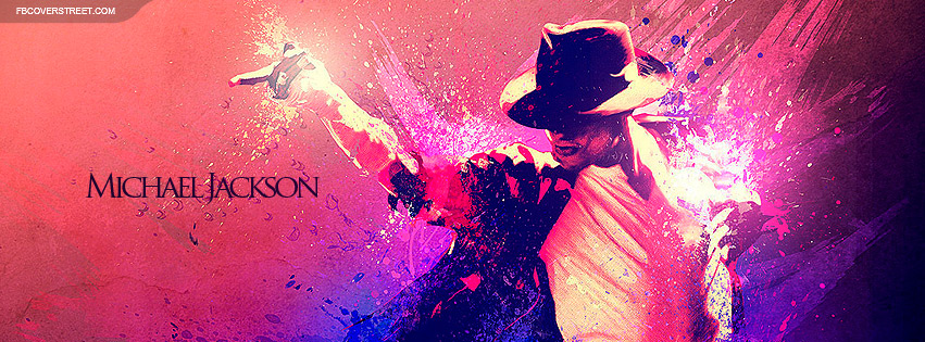 Michael Jackson Pink and Purple Splatter Painting Facebook cover
