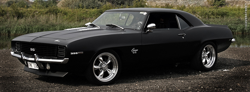 Matte Black Chevrolet Camaro SS  Facebook cover