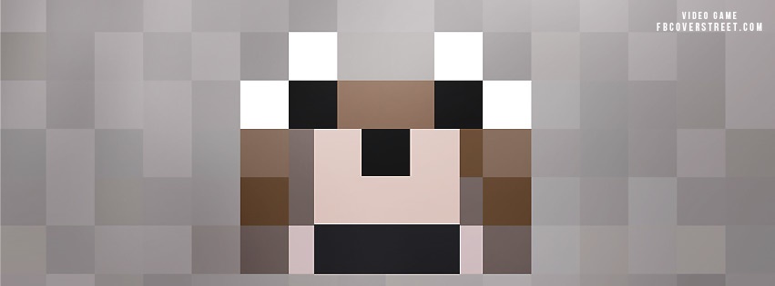 Minecraft Tamed Wolf Face Facebook cover