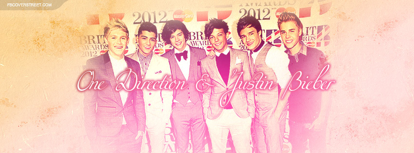 One Direction and Justin Bieber Facebook cover