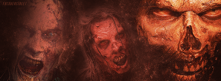 The Walking Dead Season 5 Zombies Orange Facebook cover