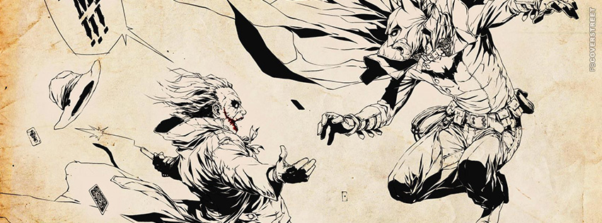 Batman and Joker Comic Drawing  Facebook Cover