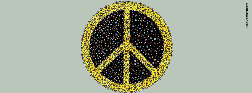 Stars and Planets Peace Symbol Facebook Cover