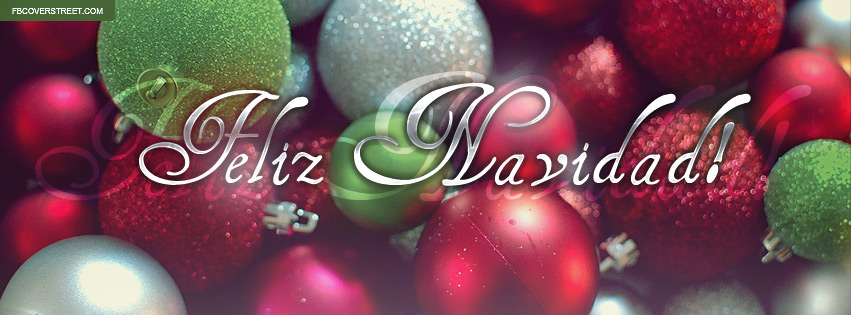 Feliz Navidad Green Red and White Ornaments Wallpaper