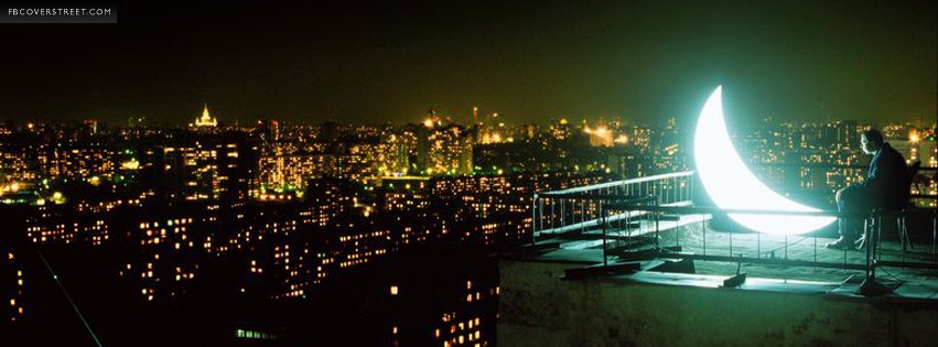 Illuminated Moon Cityscape  Wallpaper