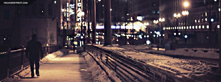 Chicago Man Walking Across Bridge Wallpaper