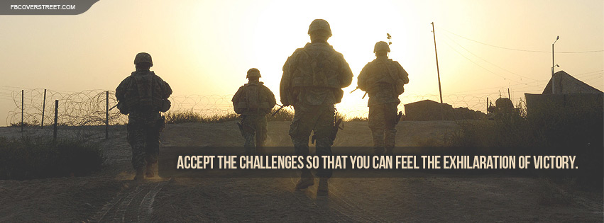 US Army Accept The Challenges Quote Facebook Cover